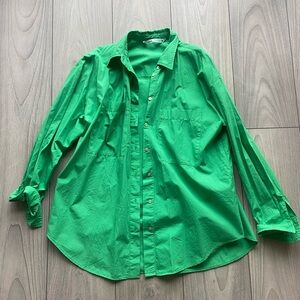 Zara Green Poplin Shirt XS